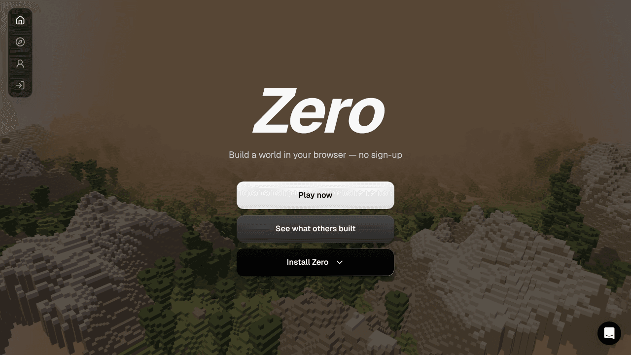 Zero website screenshot