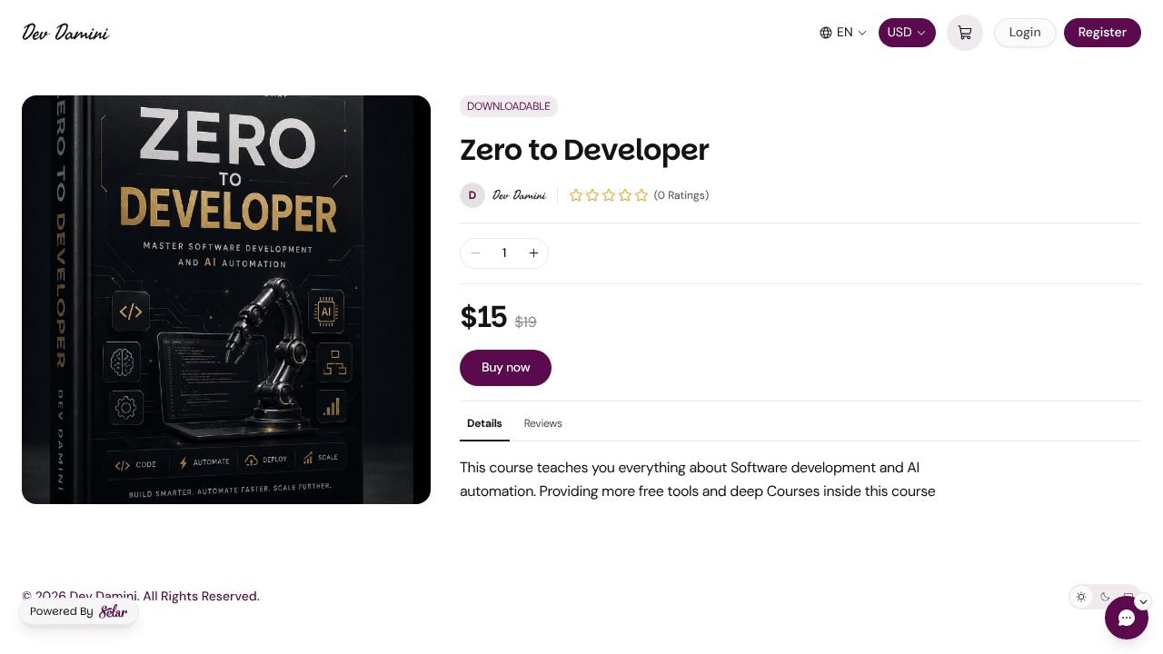 Zero to Developer website screenshot