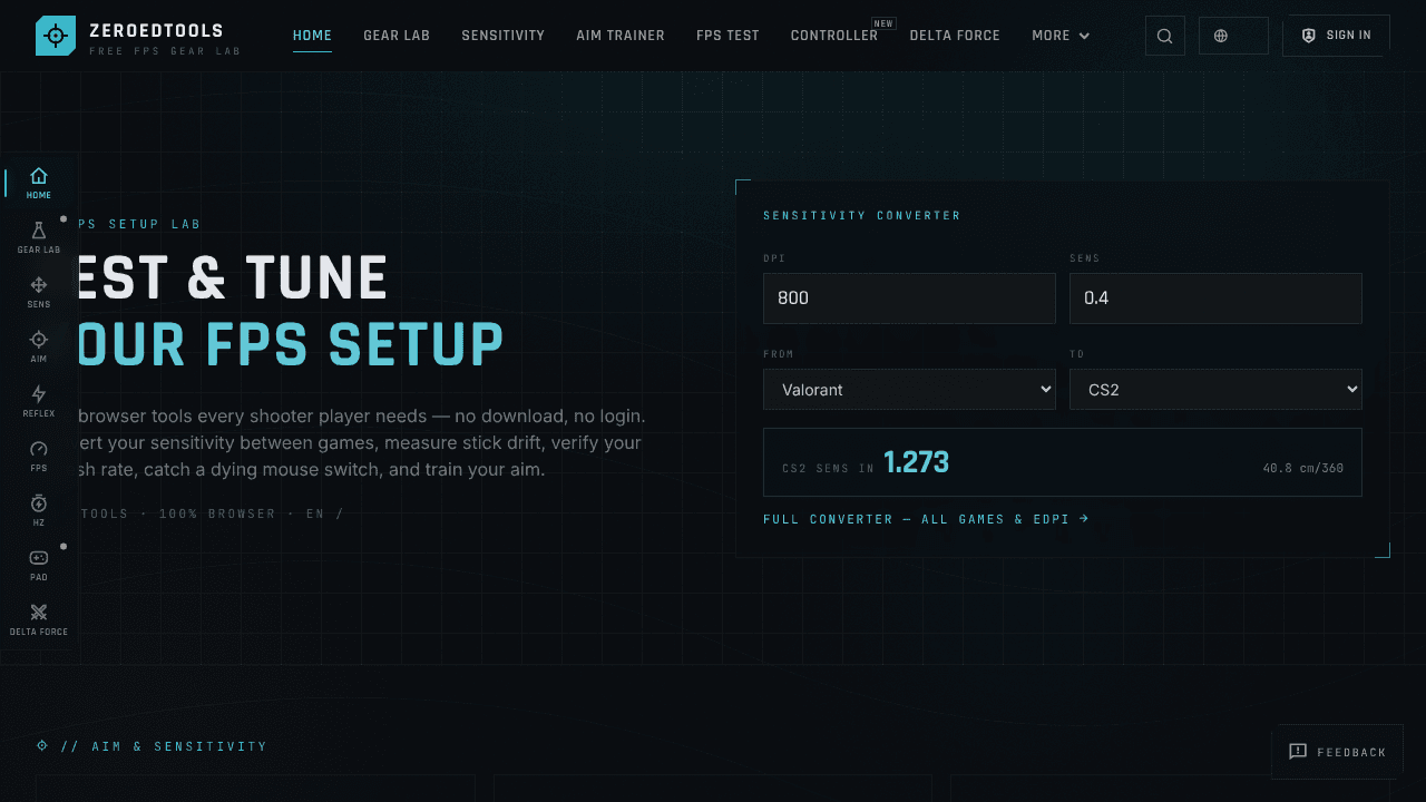ZeroedTools website screenshot