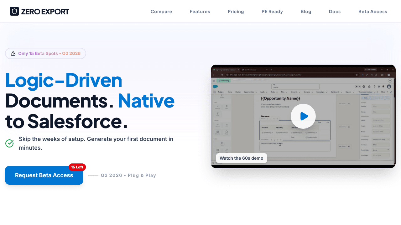ZeroExport website screenshot