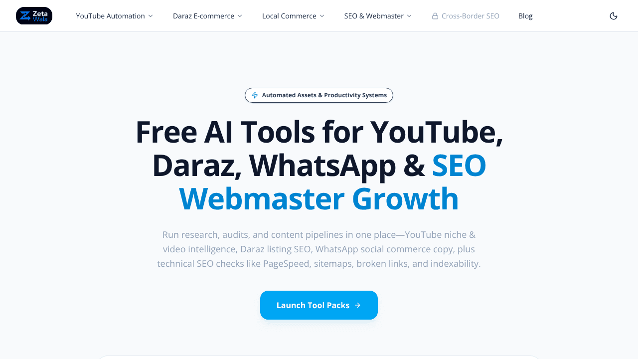 Zetawala website screenshot