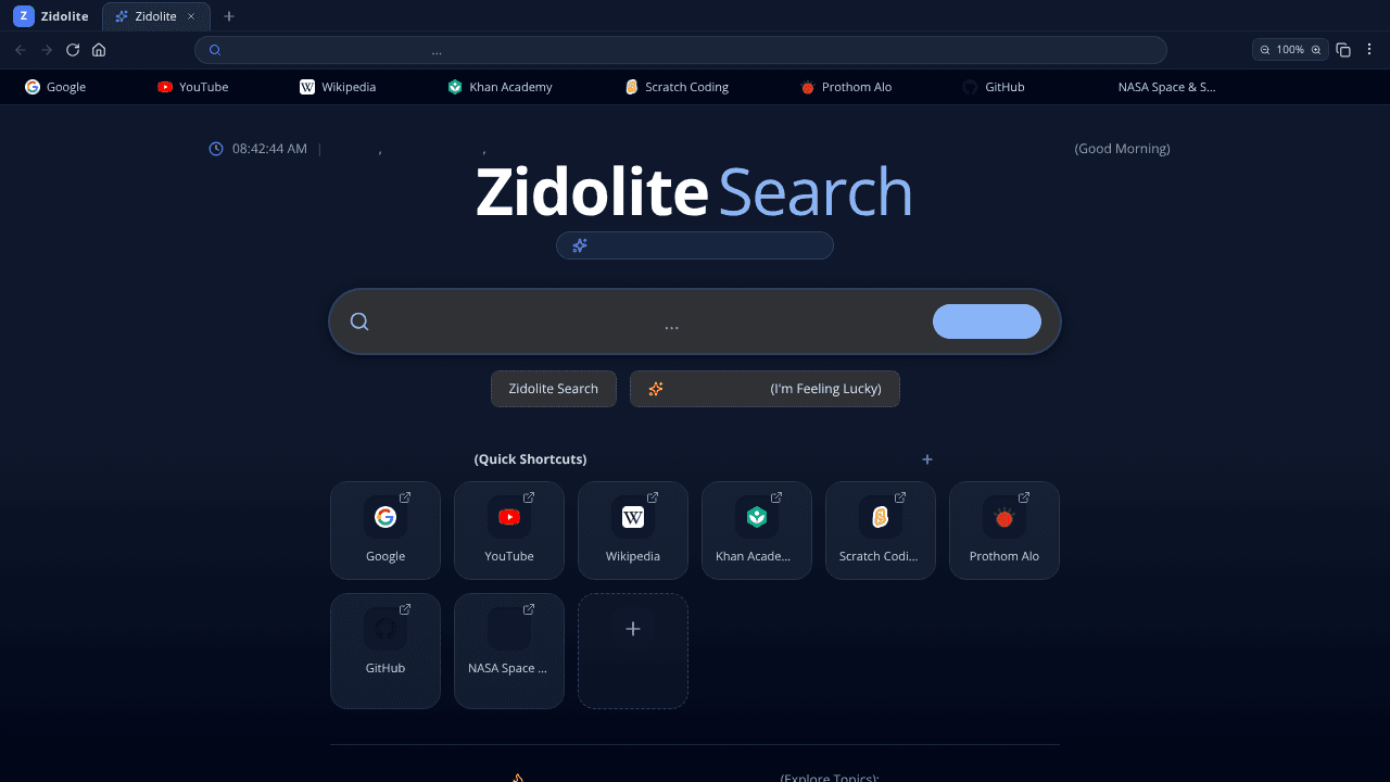 Zidolite Search website screenshot