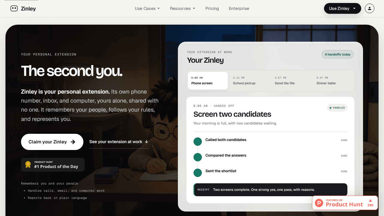 Zinley website screenshot