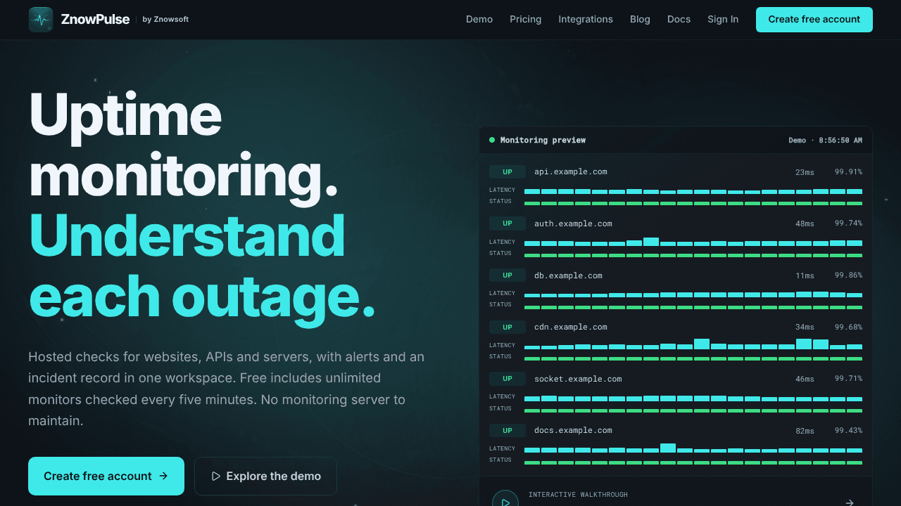 ZnowPulse website screenshot