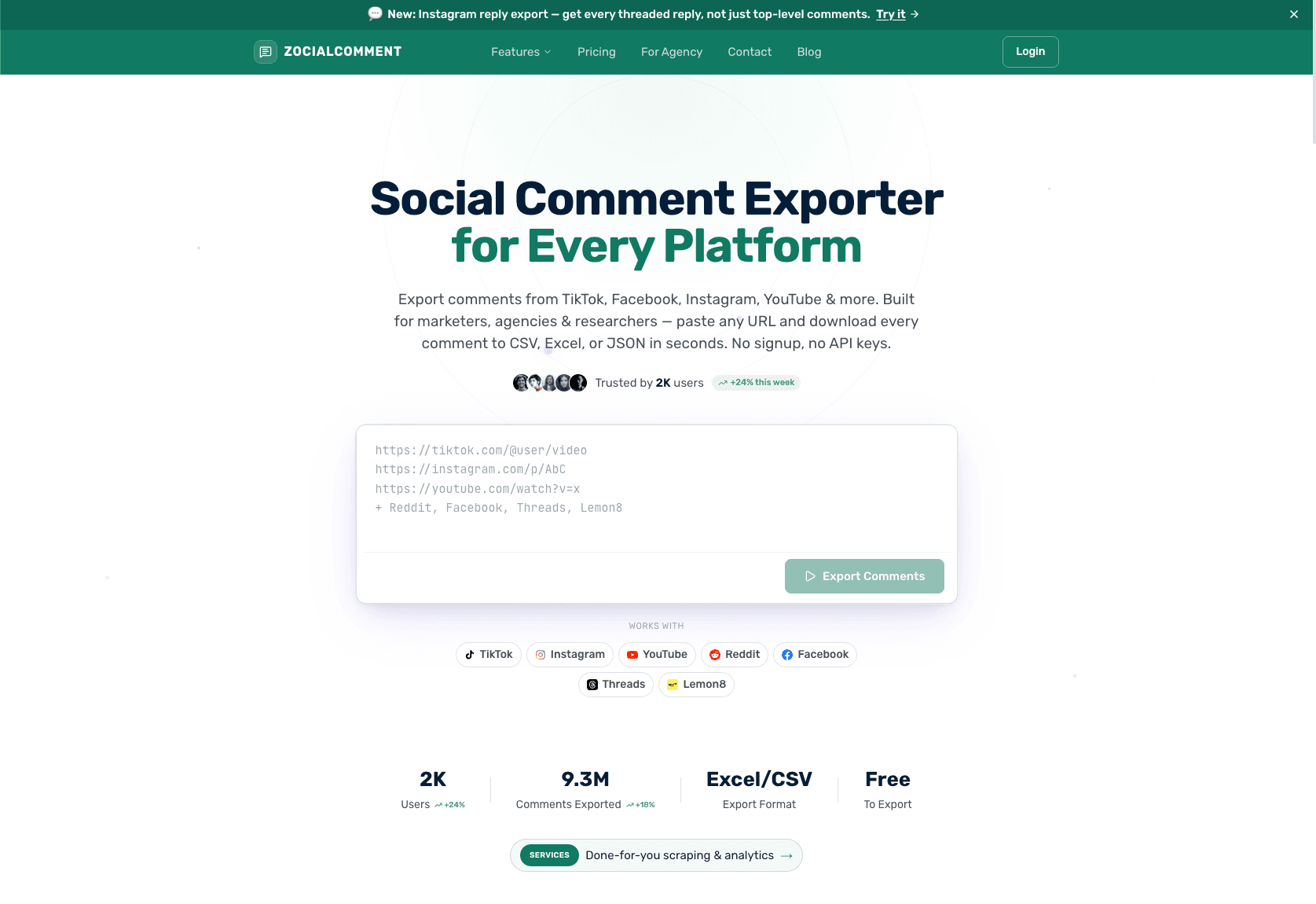 ZocialComment website screenshot