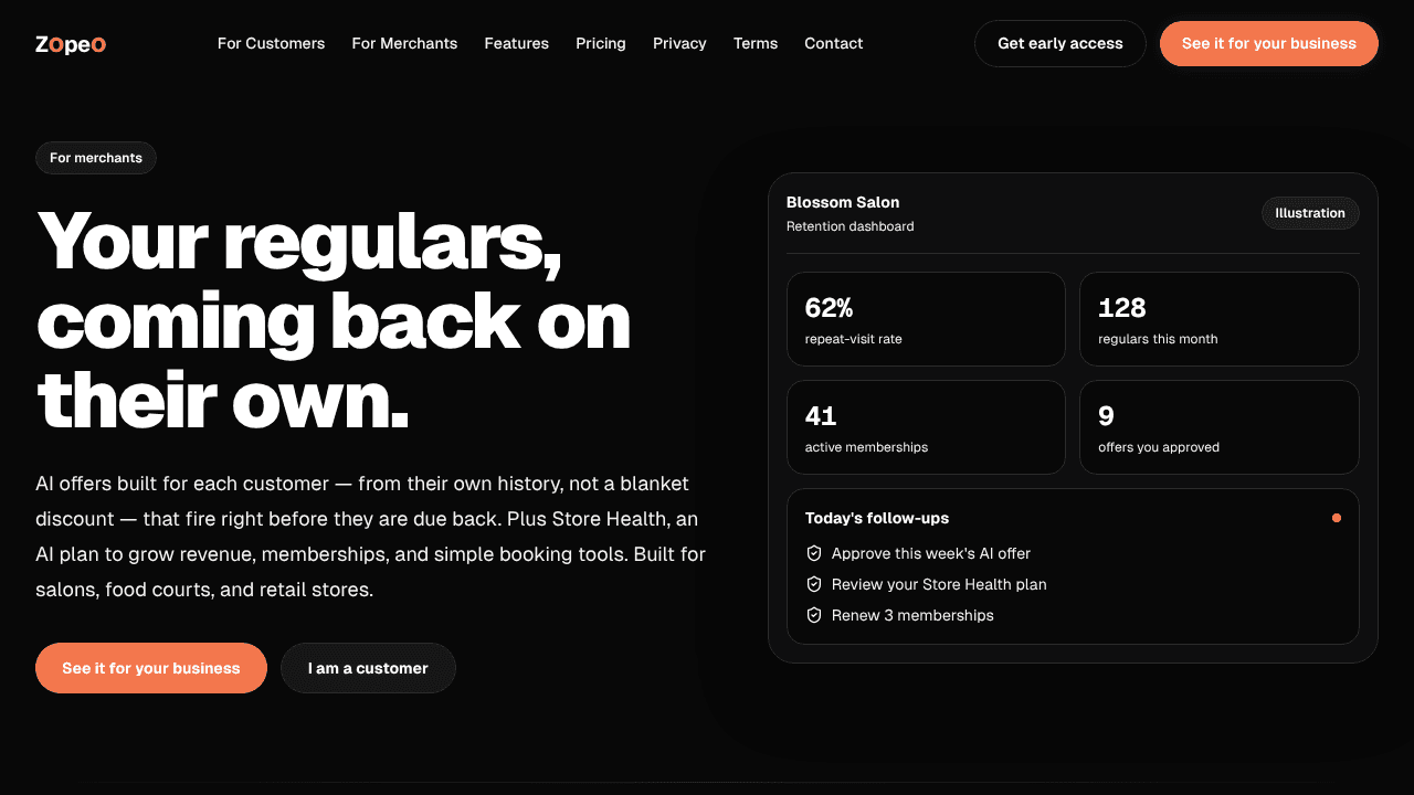 Zopeo website screenshot