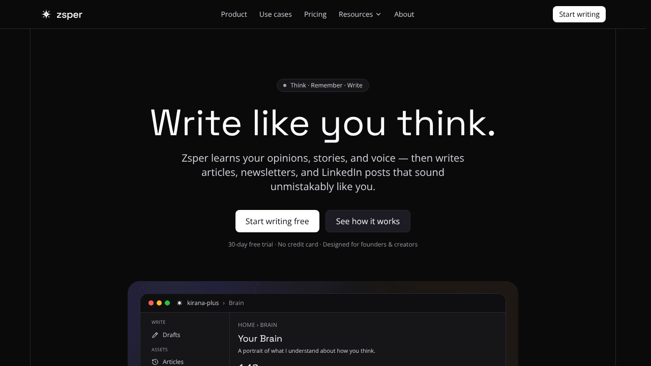 Zsper website screenshot