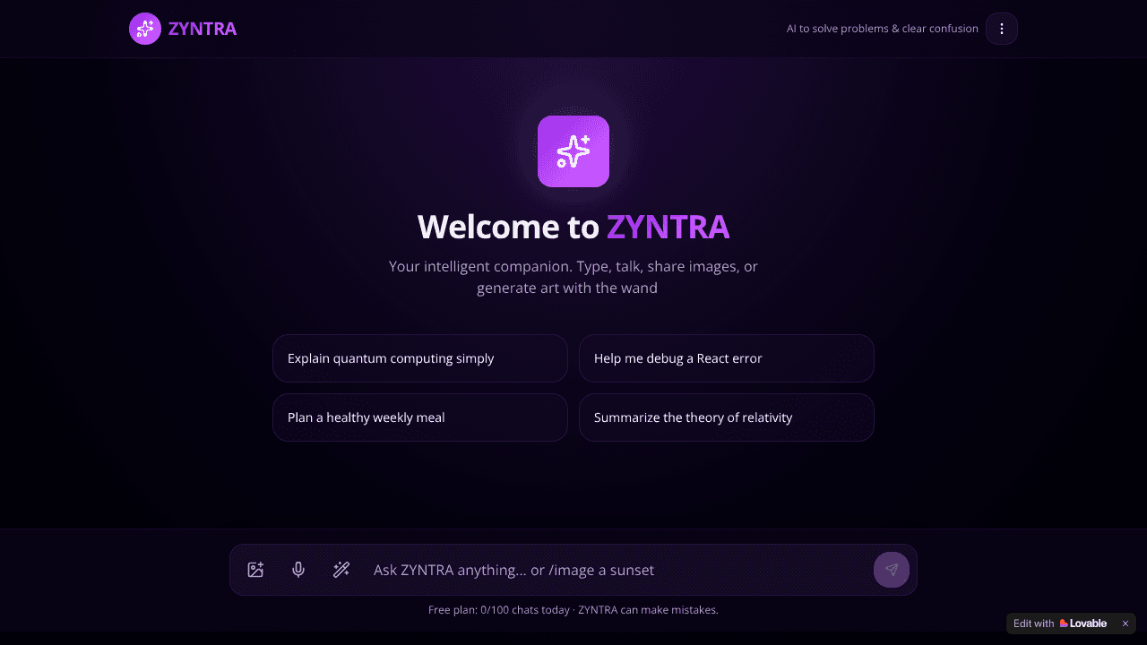 ZYNTRA website screenshot