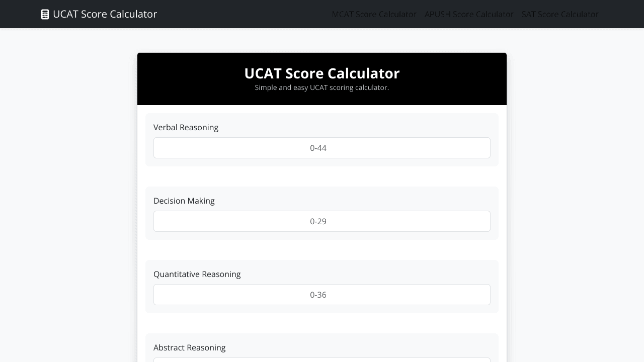 UCAT Score Calculator