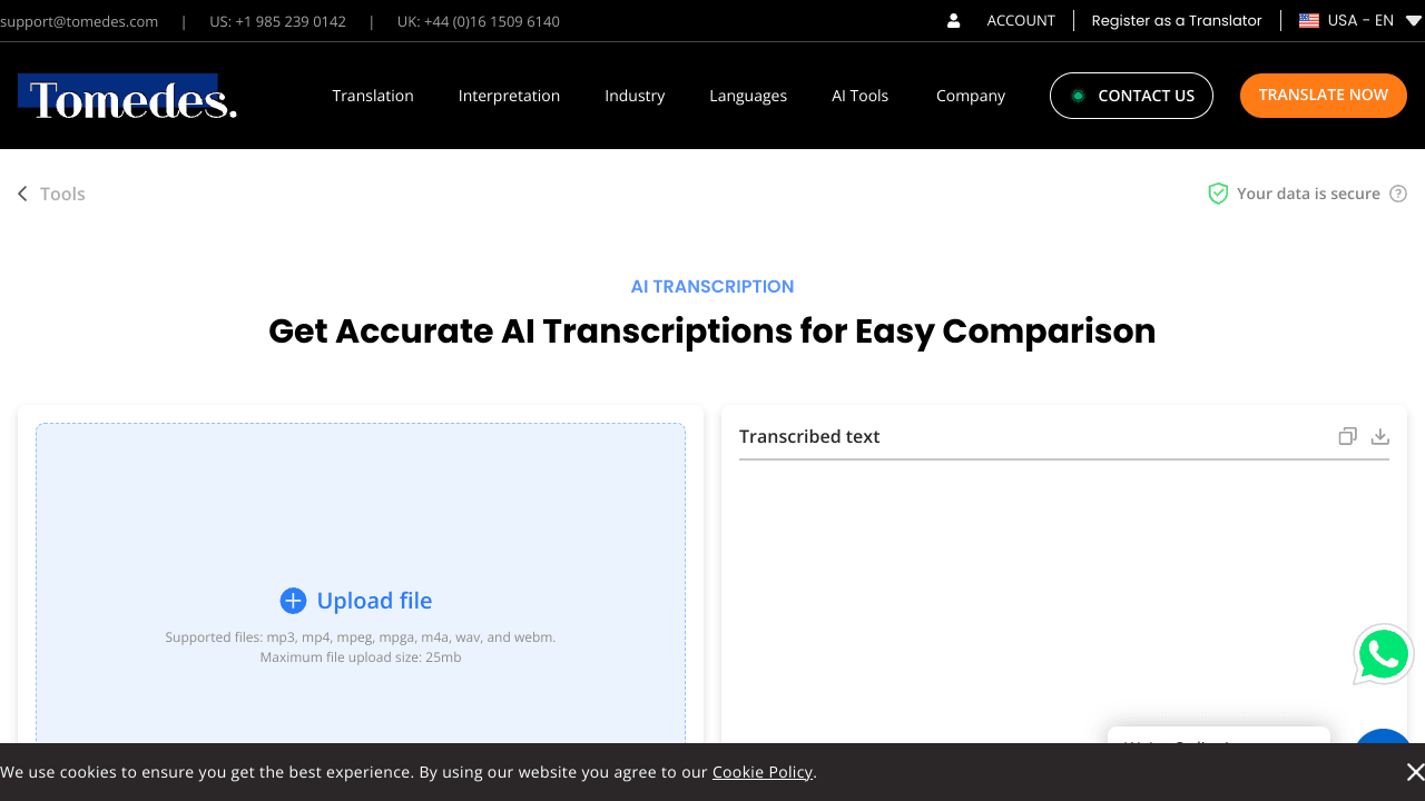 Tomedes AI Transcription
