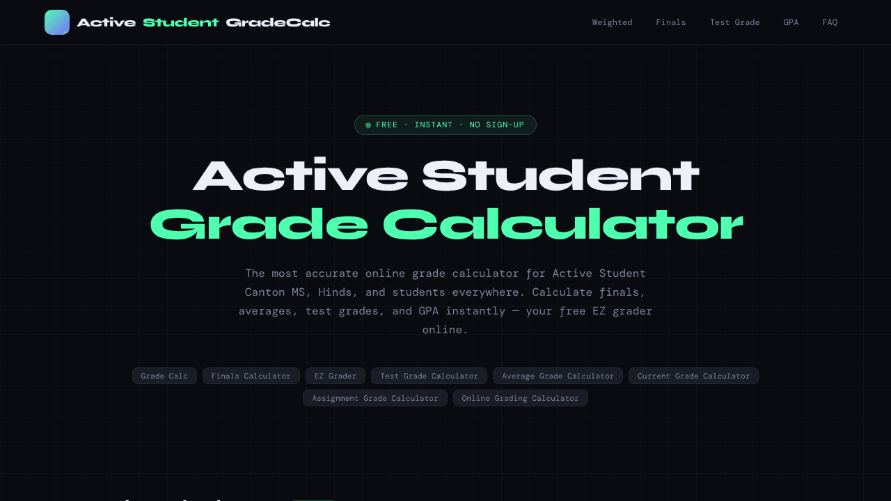 Active Student Grade Calculator