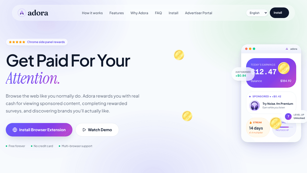 Adora - Rewards & Sponsored Panel