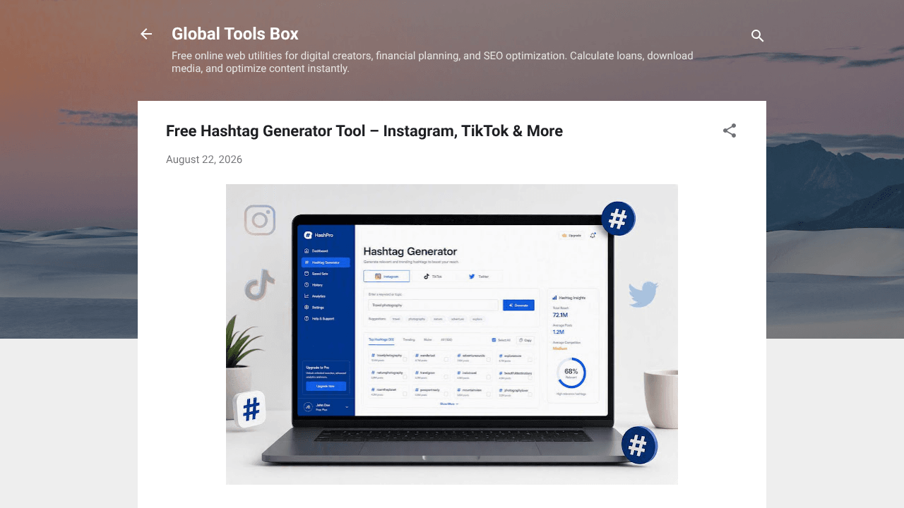 Advance Hashtag Generator Tool