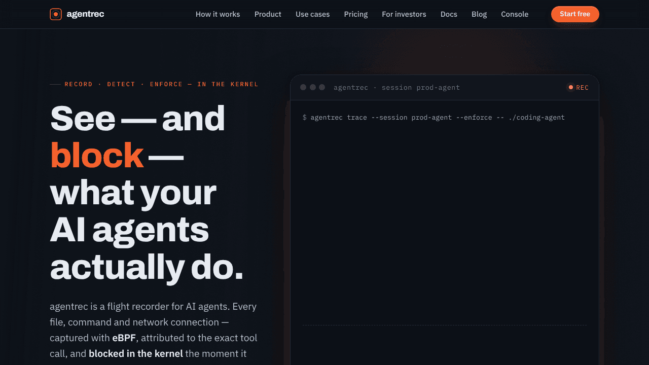 agentrec : Flight recorder for AI agents