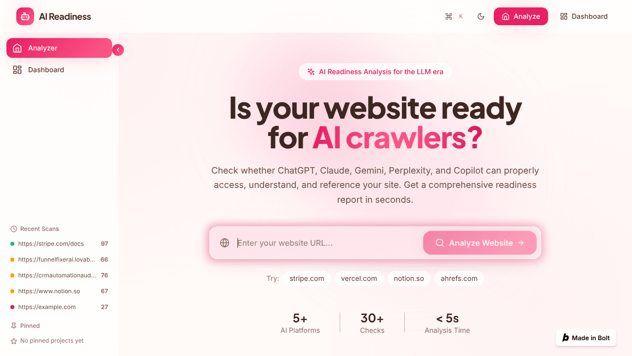 AI Crawler Readiness Checker