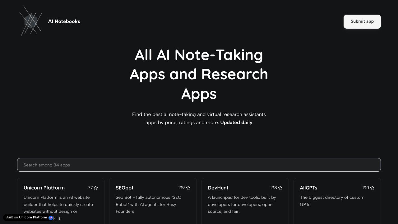 AI Note Taking Apps Directory