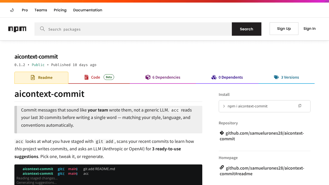 AIcontext commits