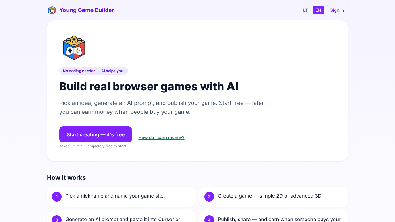 Žaidimų Kūrimas / Young Game Builder