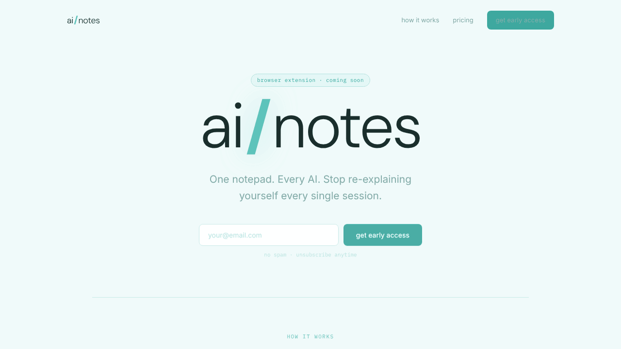 ai/notes — one notepad. every ai.