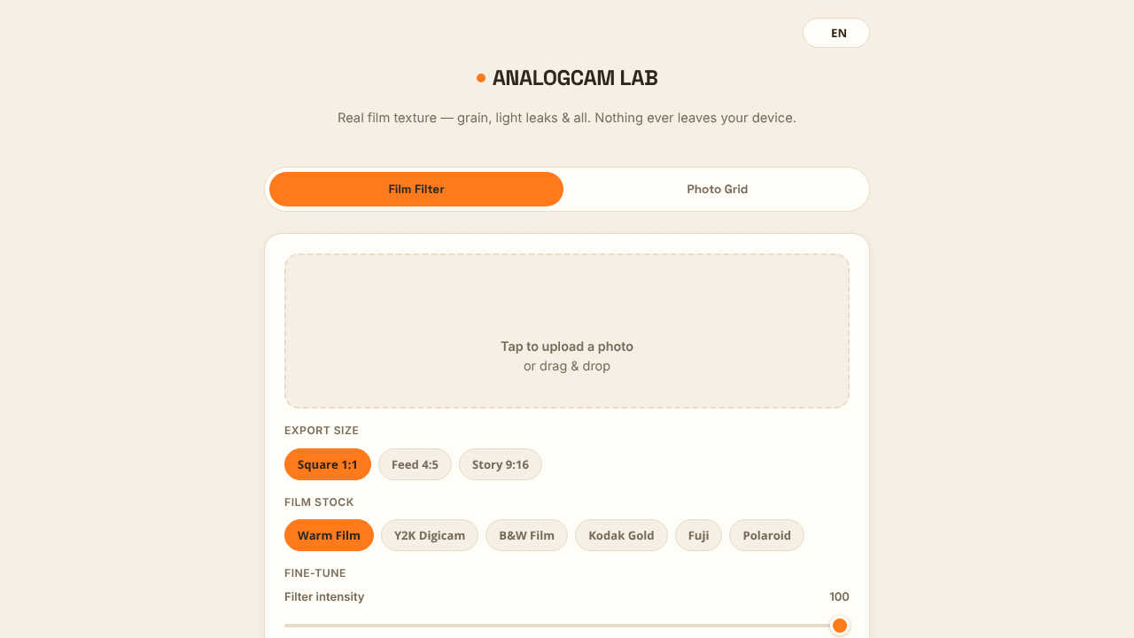 Analogcam Lab - Film Filter & Grid Maker