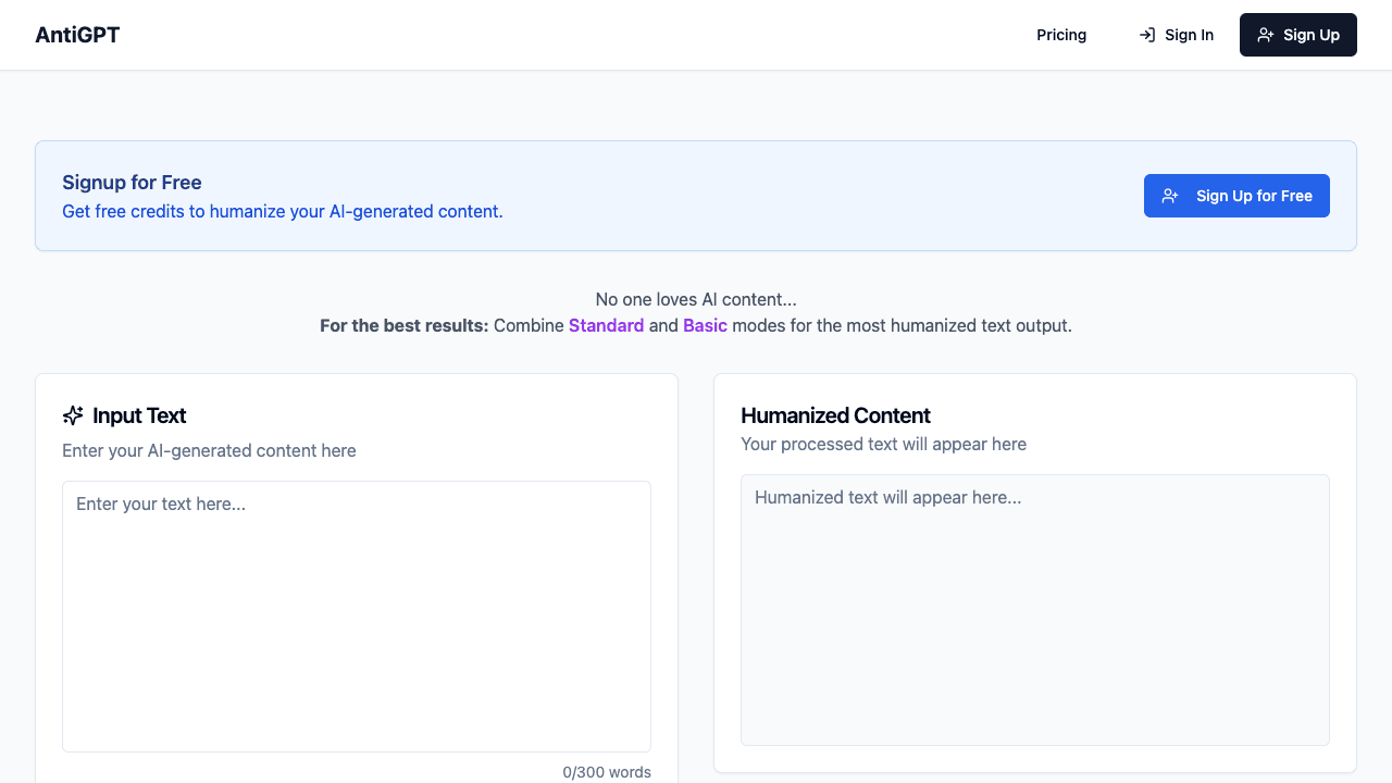 AntiGPT.app AI Text Humanizer
