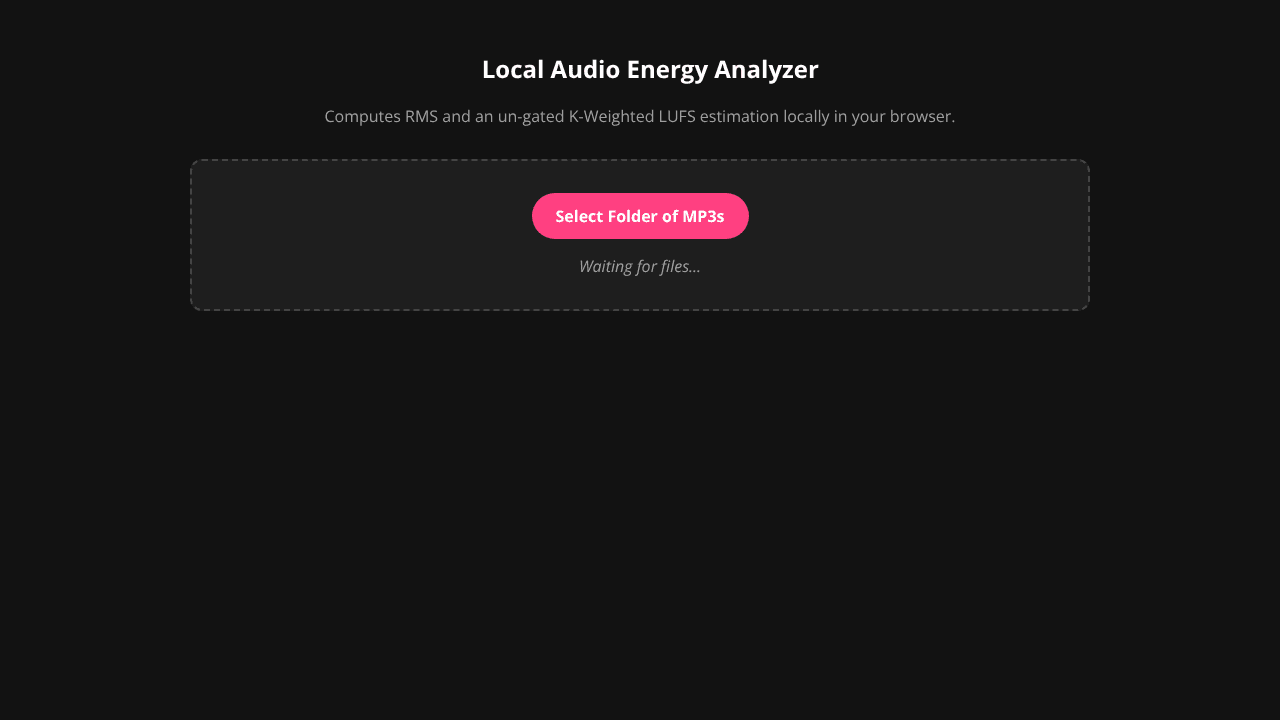 Audio Energy Analyzer (RMS & LUFS)