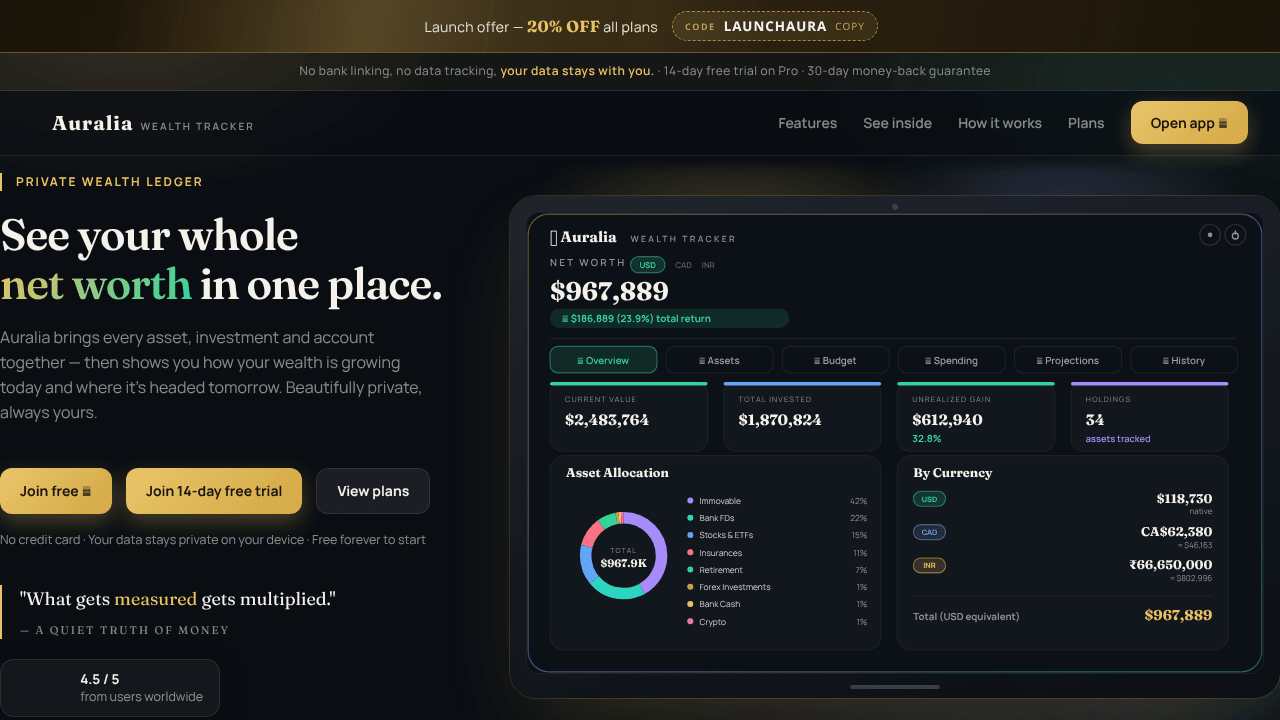 Auralia Wealth Tracker