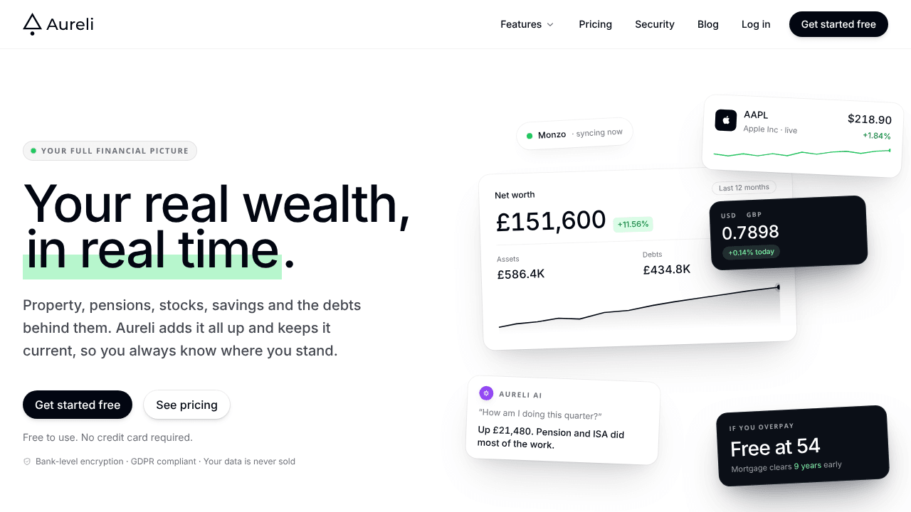 Aureli - Net Worth Tracker