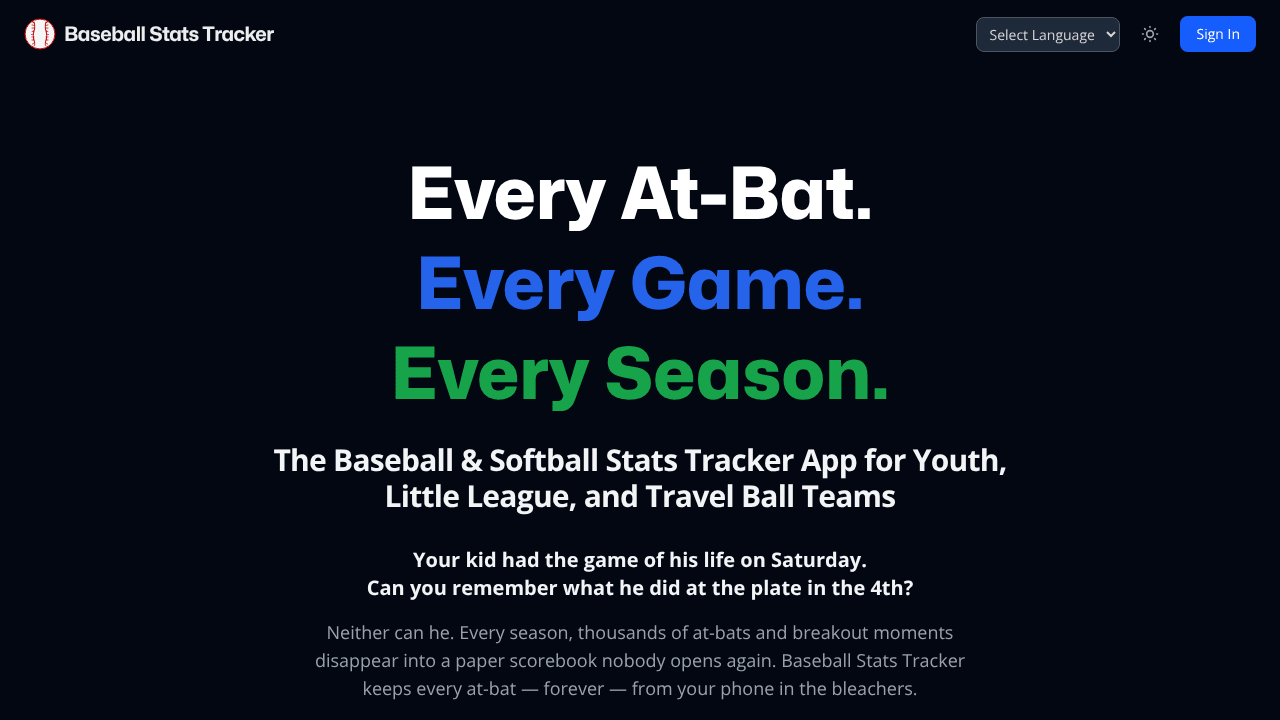 Baseball Stats Tracker