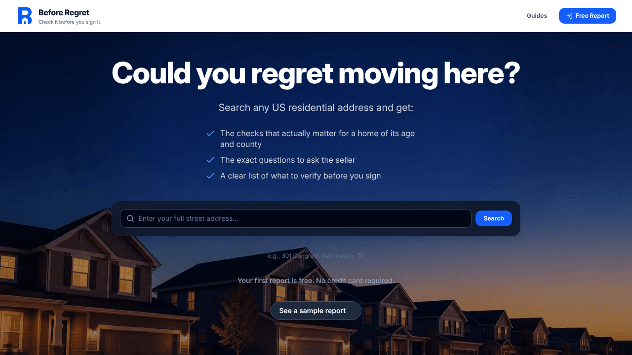 Before Regret - Property Insights