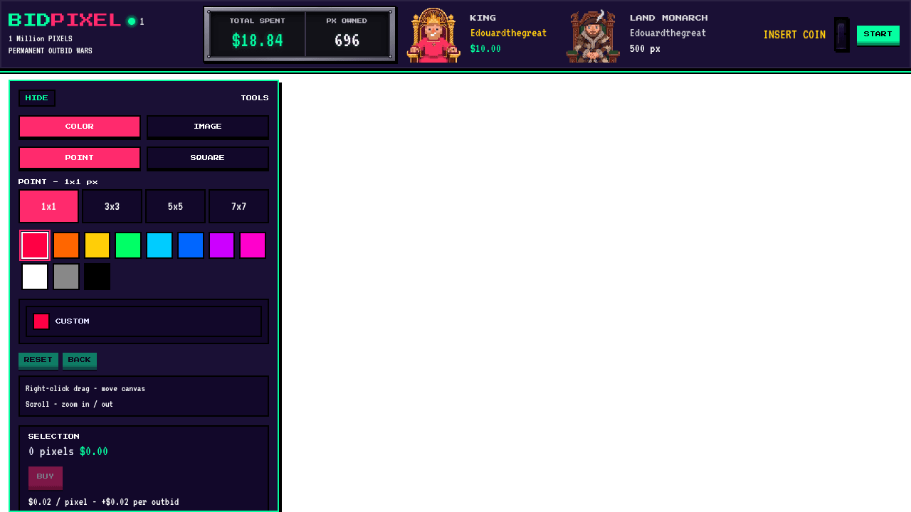 BidPixel — Pixel Wars bidding website