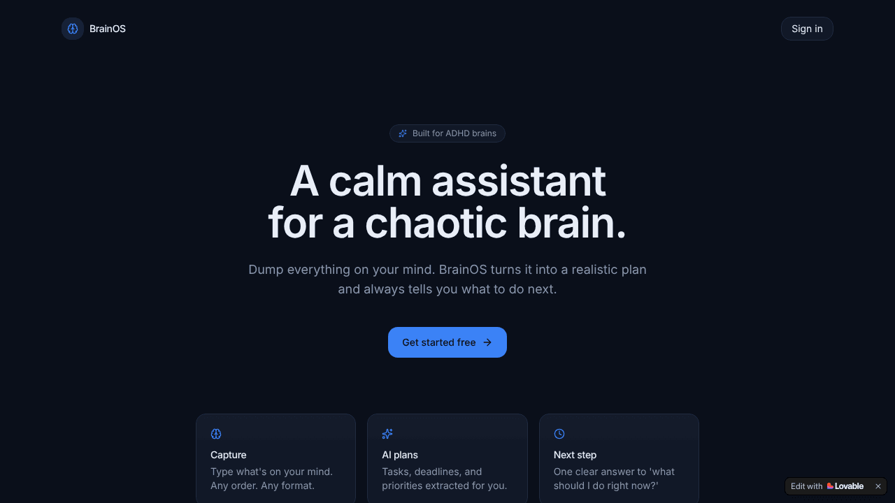 BrainOS — Your ADHD executive assistant