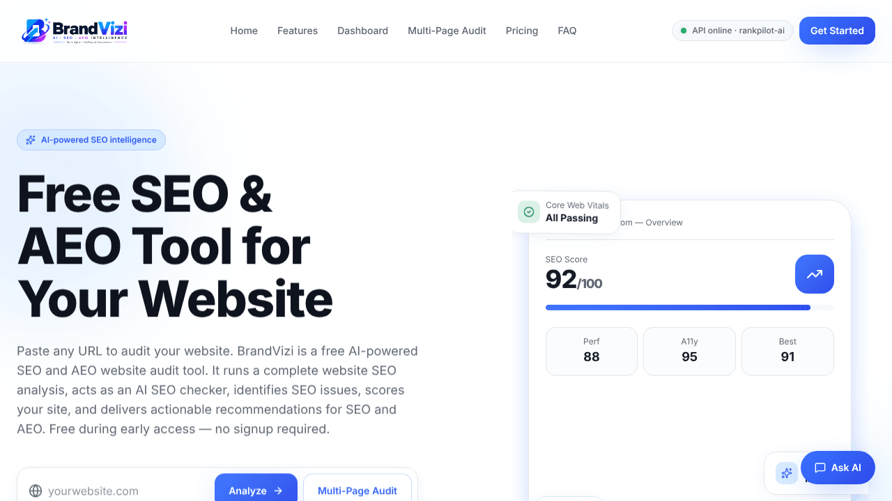 BrandVizi — AI SEO & AEO Intelligence