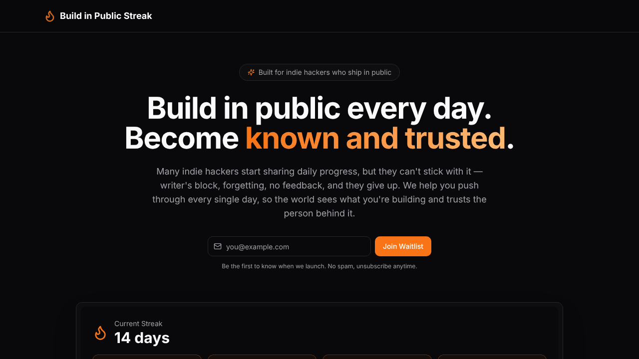 Build in Public Streak 