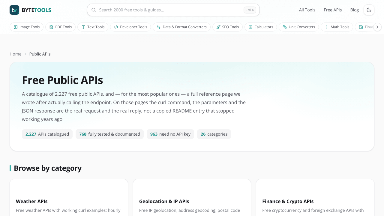 ByteTools API Directory