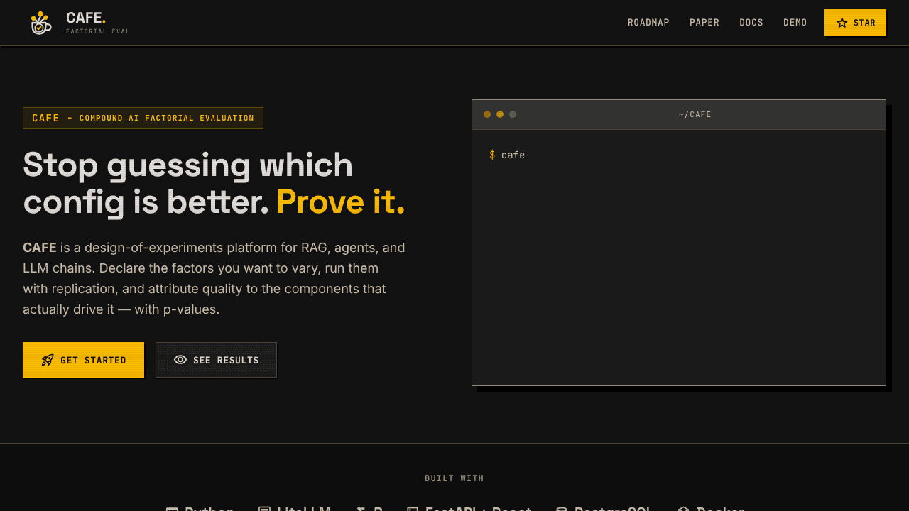 CAFE — Compound-AI Factorial Evaluation