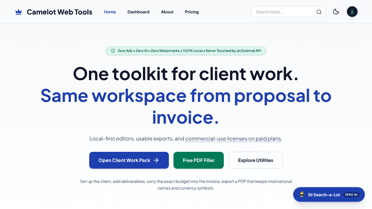 Camelot Web Tools