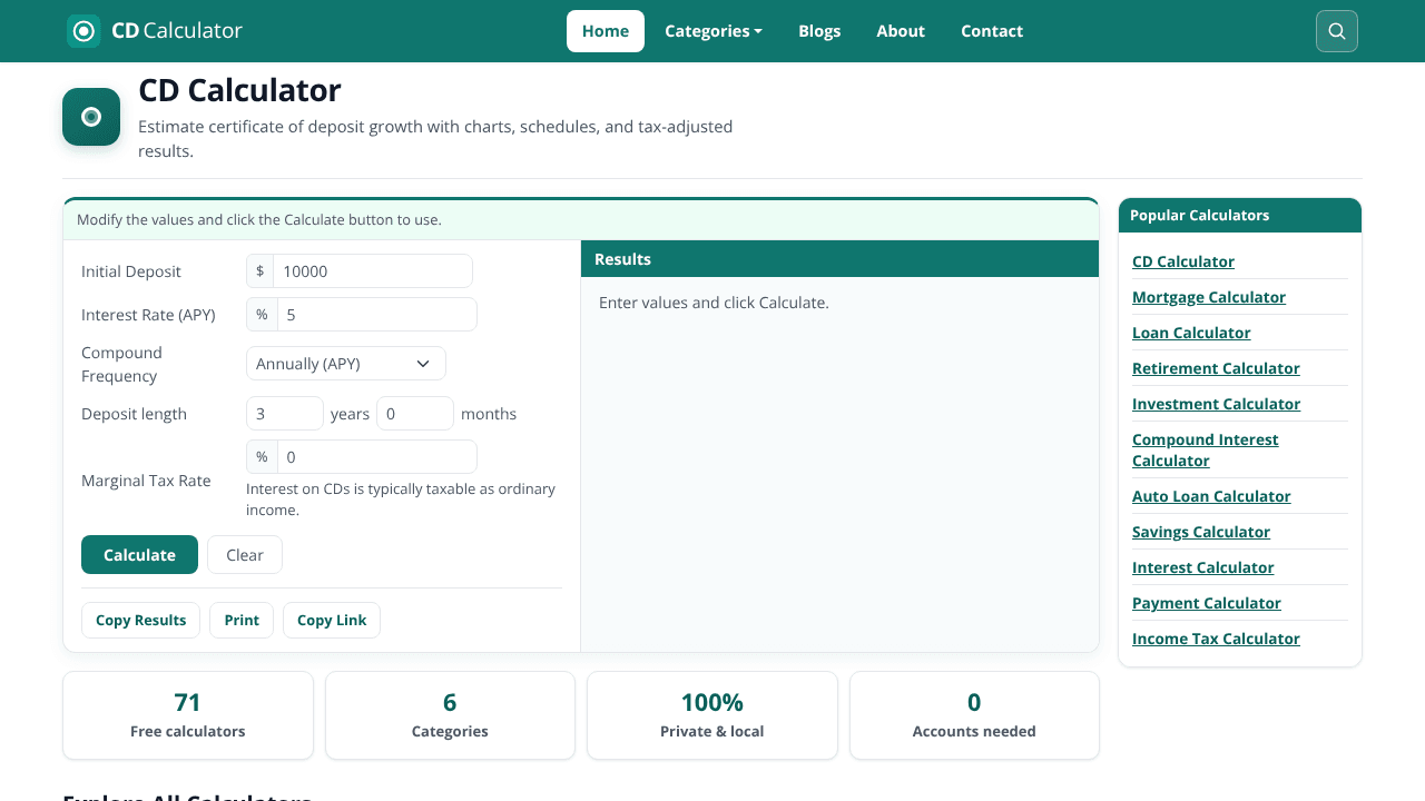 CD Calculator