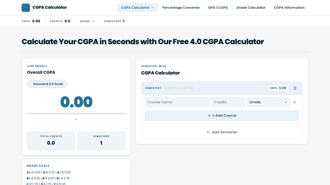 CGPA Calculator