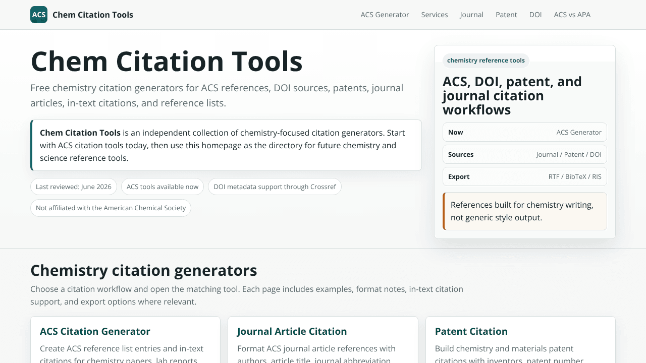 Chem Citation Tools
