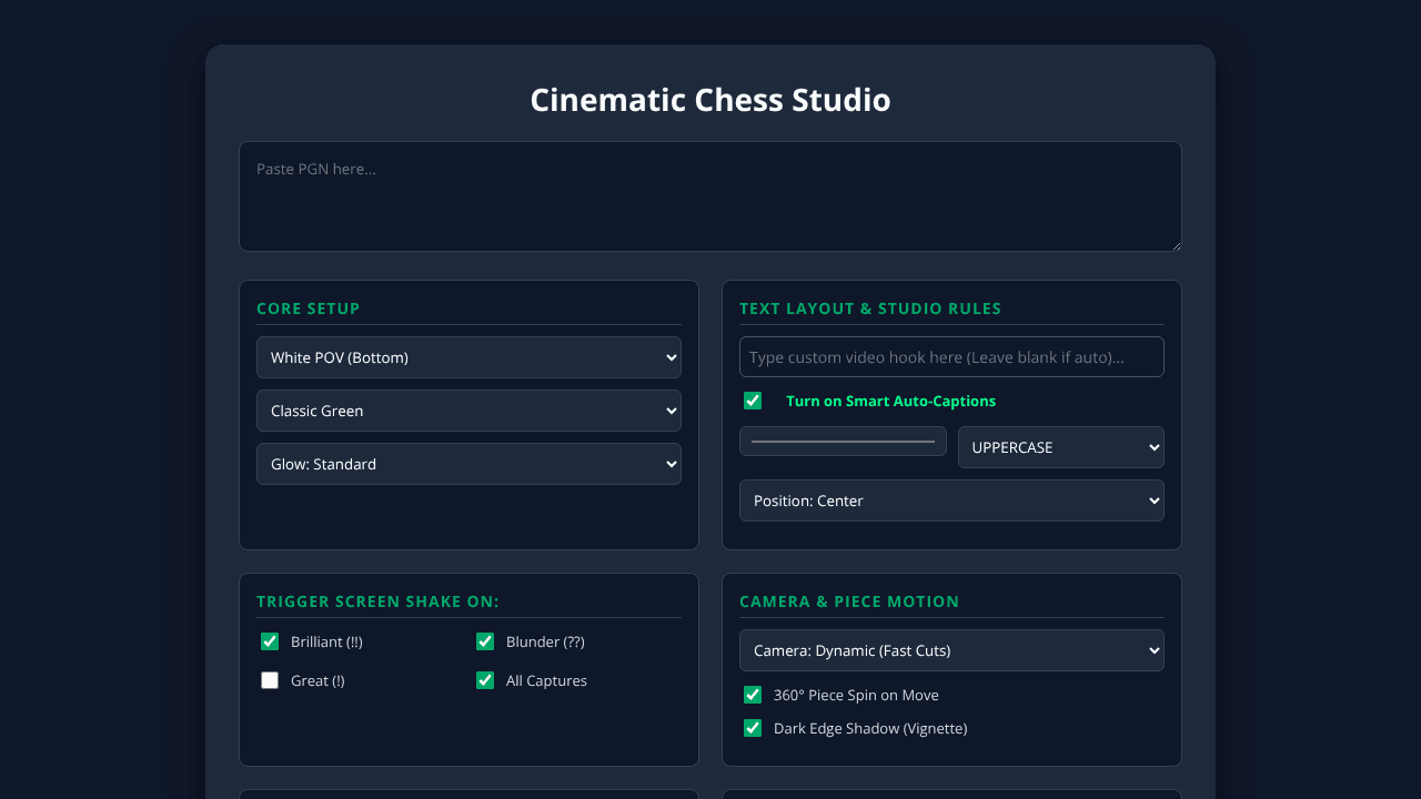 Cinematic Chess Studio