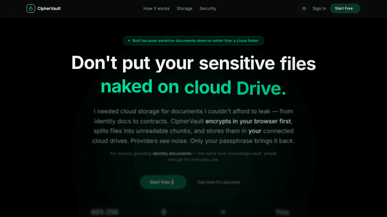 CipherVault — Encrypt before you upload