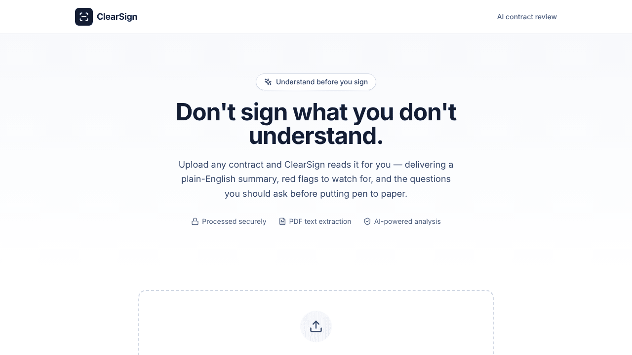 Clear sign 