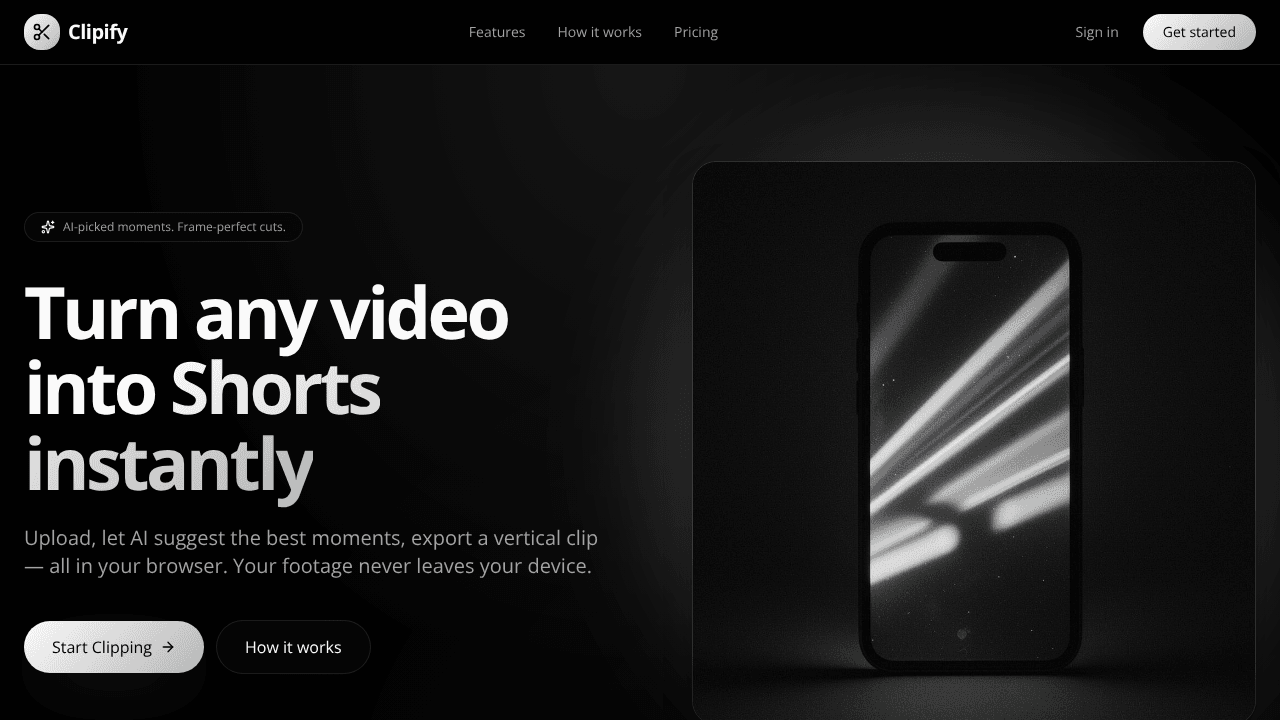 Clipify — Turn any video into a Short 
