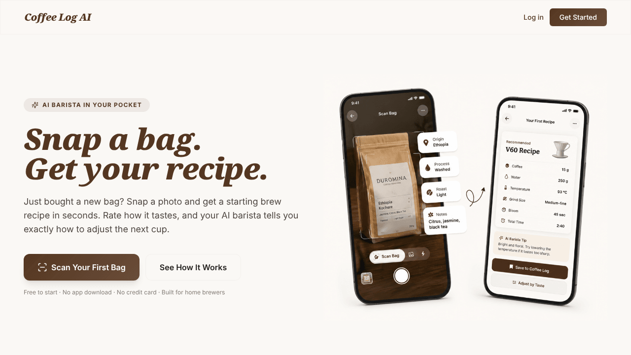 Coffee Log AI Beta Launch