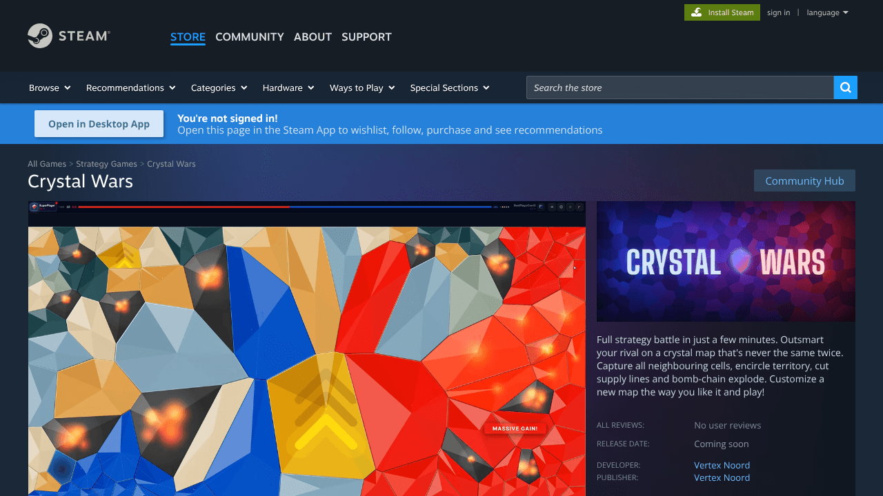 Crystal Wars - a new game on Steam