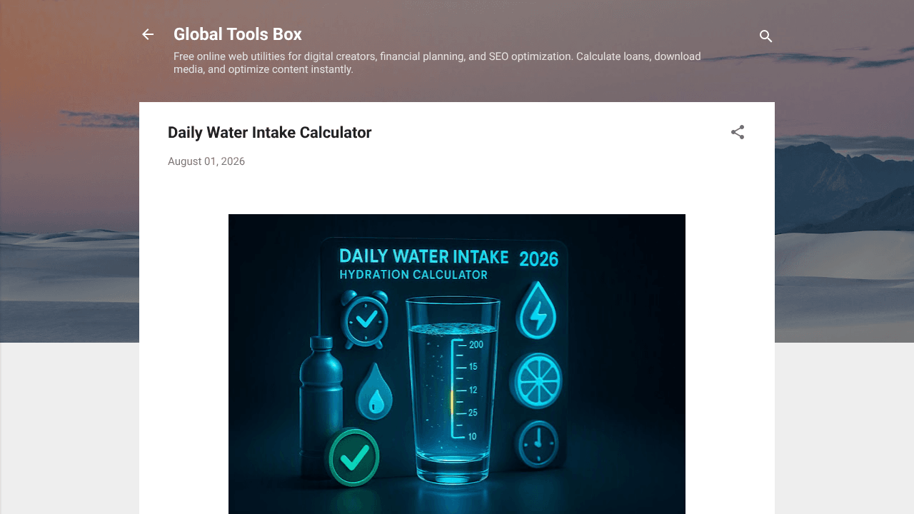 Daily Water Intake Calculator