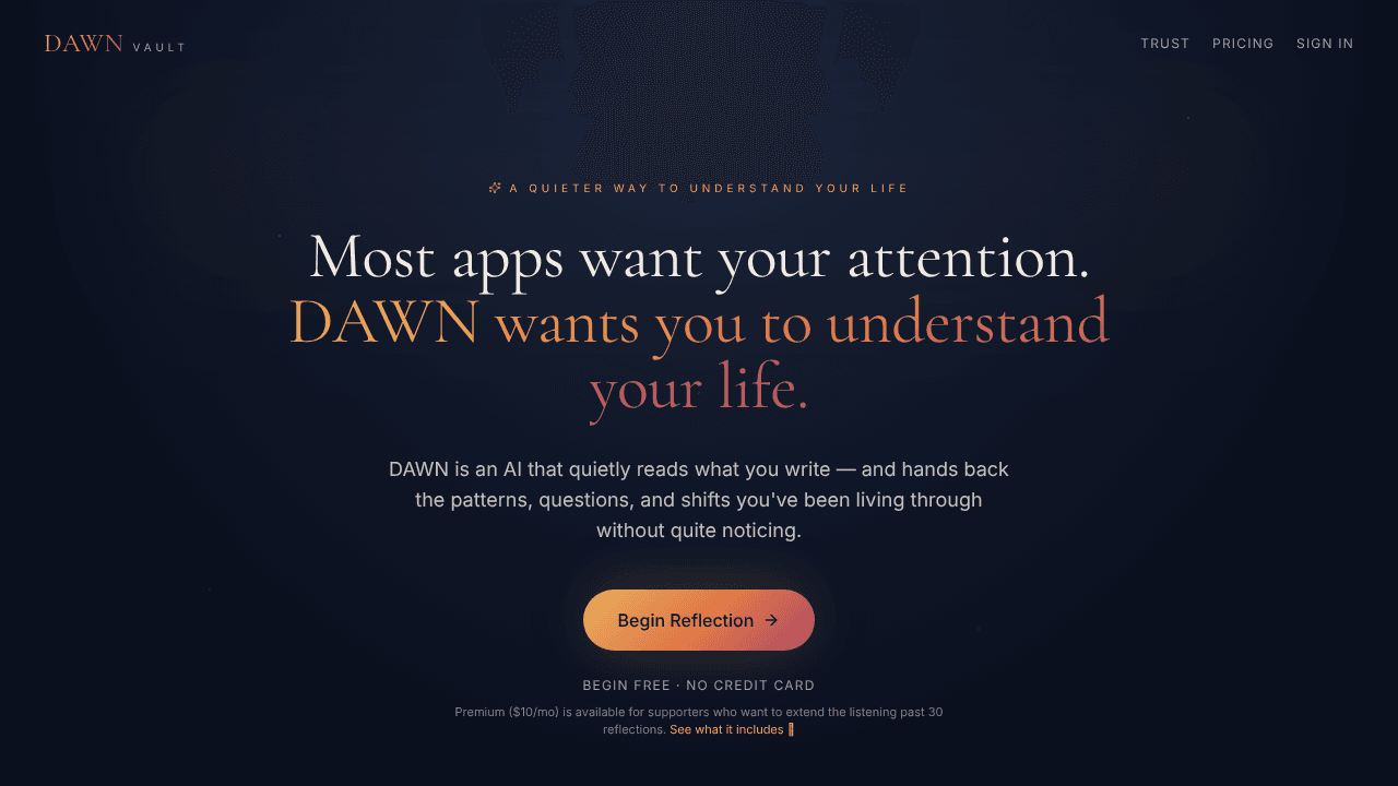 DAWN Vault journal for your inner world