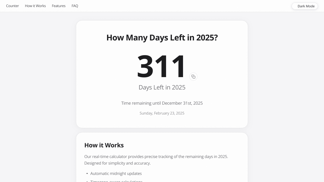Days Left Calculator