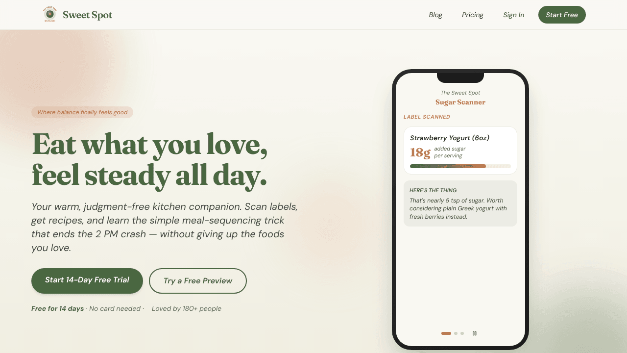 Decode sugar cravings with sweetspotapp 